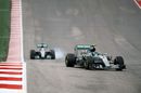 Nico Rosberg leads Lewis Hamilton
