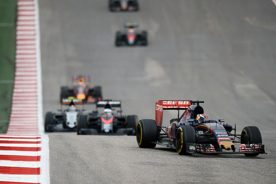 Max Verstappen leads the field including Fernando Alonso