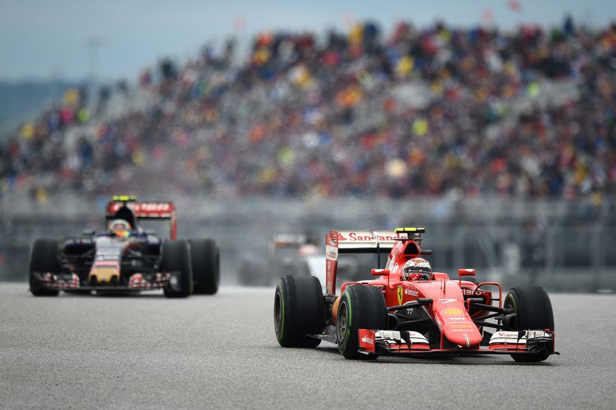Kimi Raikkonen leads Carlos Sainz