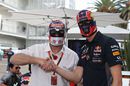 Nigel Mansell and Daniil Kyvat in Lucha Libre masks