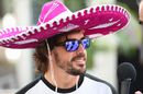Fernando Alonso poses with Sombrero