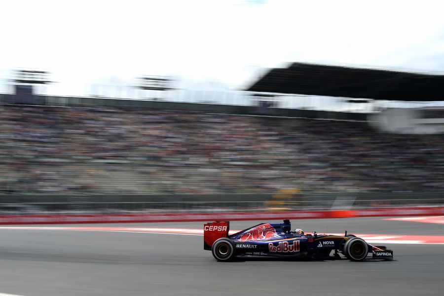 Max Verstappen at speed on track
