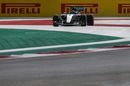 Nico Rosberg goes off track in the Mercedes