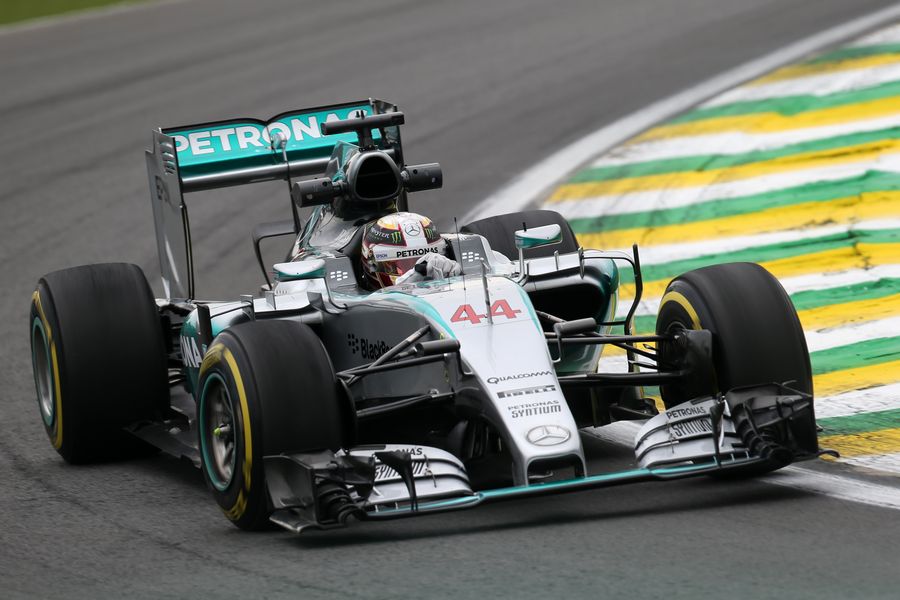 Lewis Hamilton on track with soft tyres