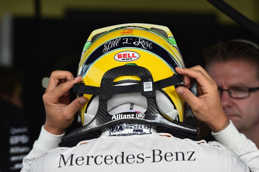 Lewis Hamilton takes on Ayrton Senna helmet colours for Brazilian GP