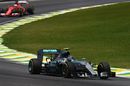Nico Rosberg behind the wheel of the Mercedes in qualifying