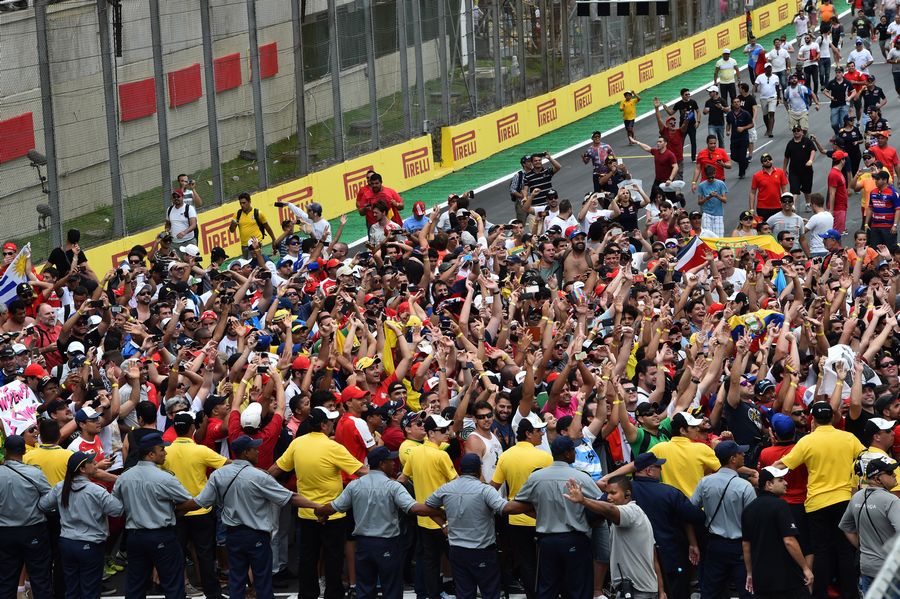 Fans and celebrations after the race