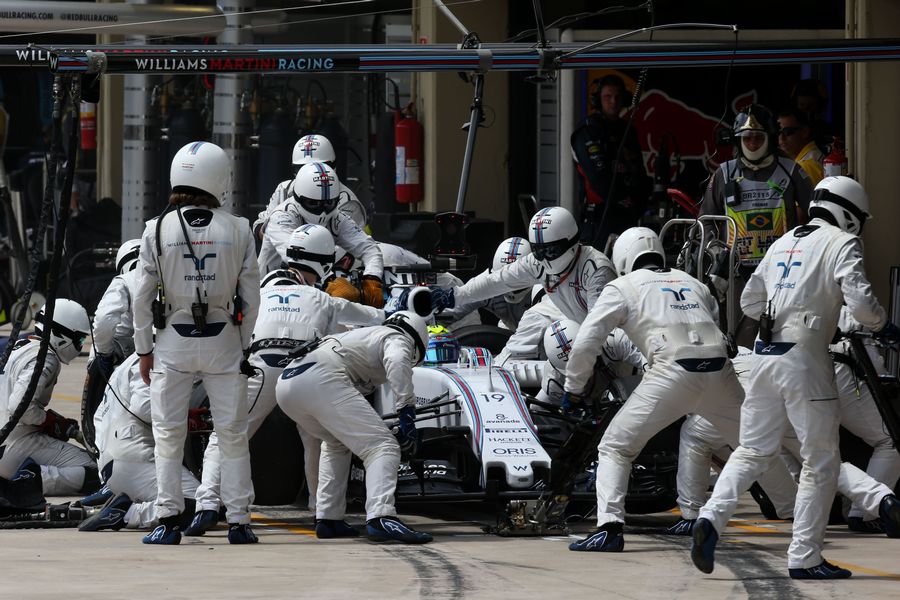 Felipe Massa makes a pit stop