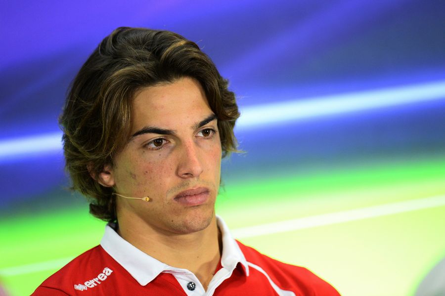 Roberto Merhi faces media during the press conference