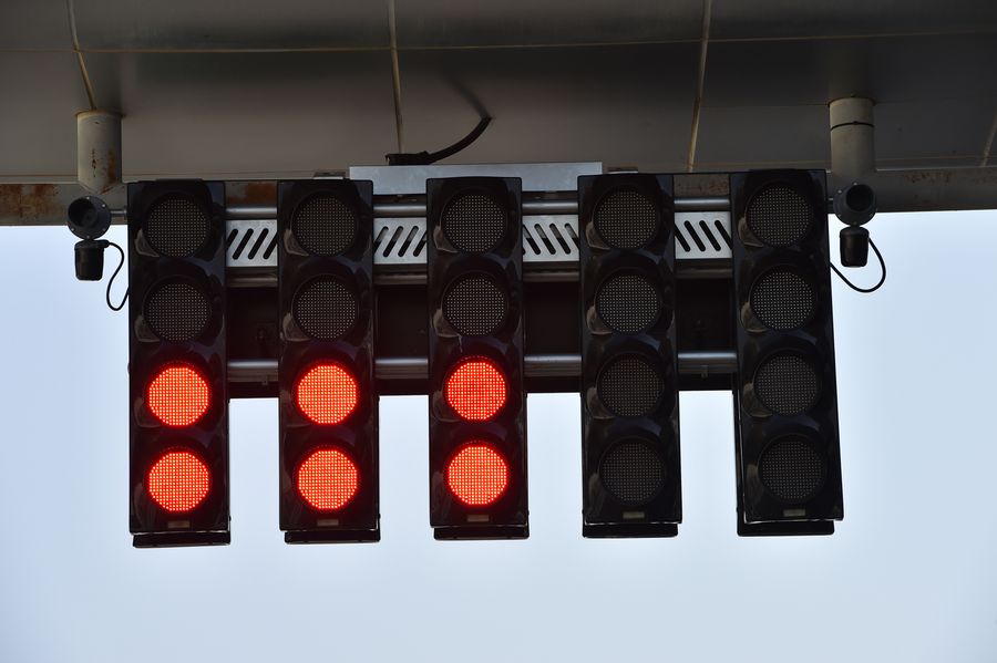 Red lights on Yas Marina Circuit