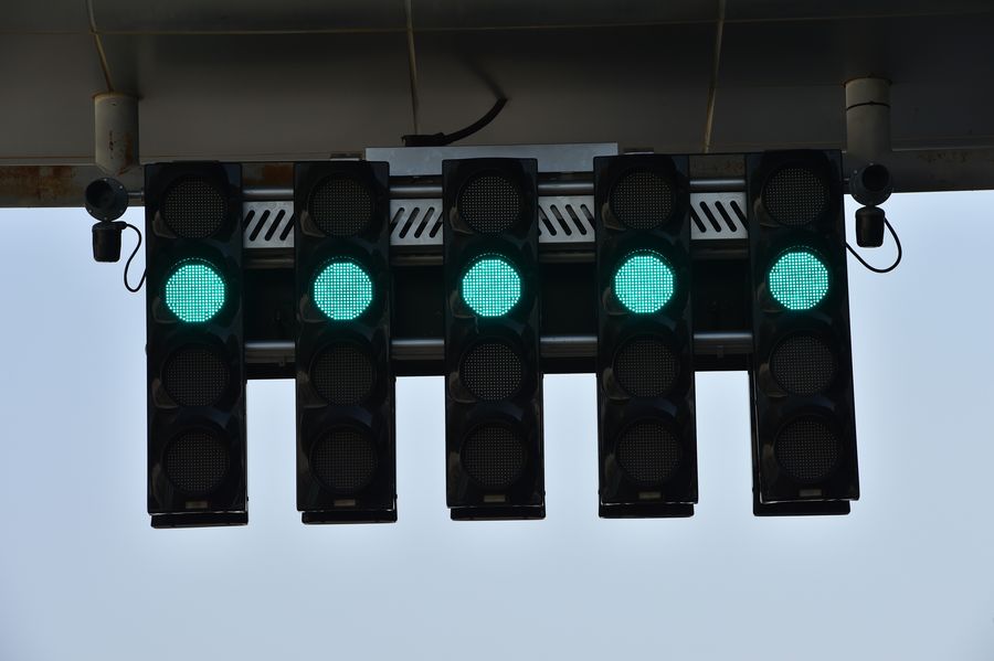 Green lights on Yas Marina Circuit
