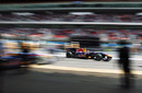 Sebastian Vettel heads down the pit lane