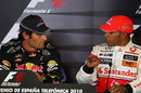 Mark Webber and Lewis Hamilton in the press conference