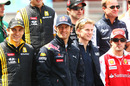 Mark Webber with Vitaly Petrov, Nico Hulkenberg and Fernando Alonso