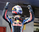 Mark Webber celebrates victory