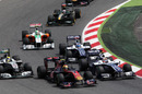 Rubens Barrichello makes a fantastic start to the Spanish Grand Prix