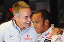 Martin Whitmarsh with Lewis Hamilton at the Belgian Grand Prix