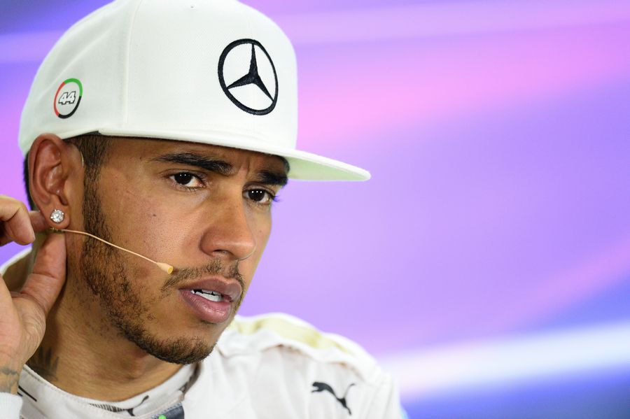 Lewis Hamilton in the press conference after qualifying