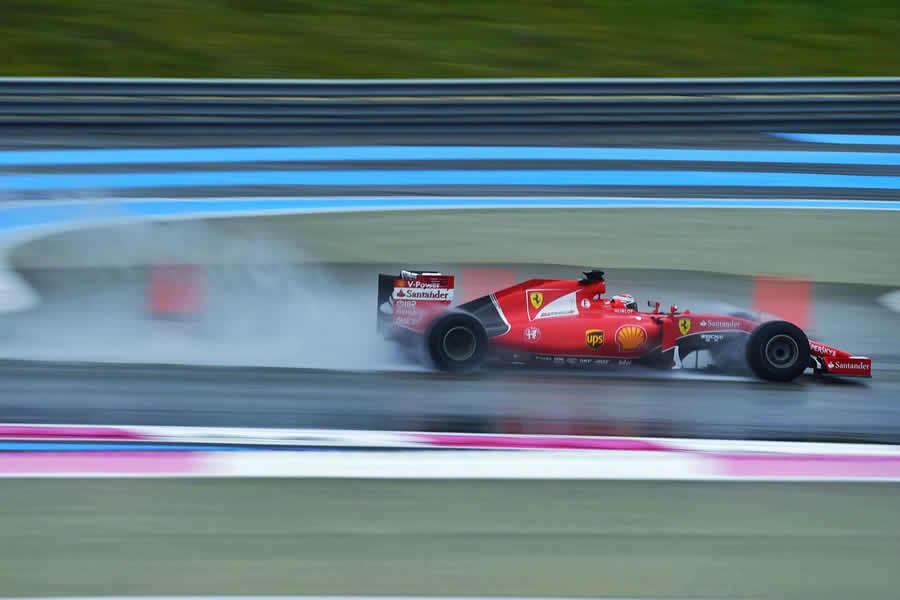 Kimi Raikkonen works on the tyre test program for Pirelli