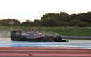 Stoffel Vandoorne in the McLaren to test some wet tyres for Pirelli 