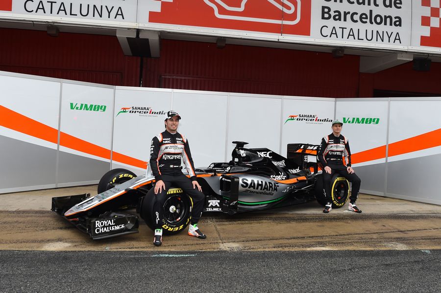 Nico Hulkenberg and Sergio Perez with the Force India VJM09