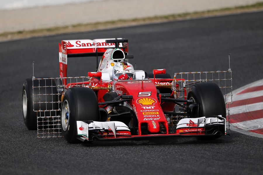 Sebastian Vettel in the Ferrari SF16-H with aero sensor