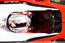 Sebastian Vettel in the Ferrari cockpit