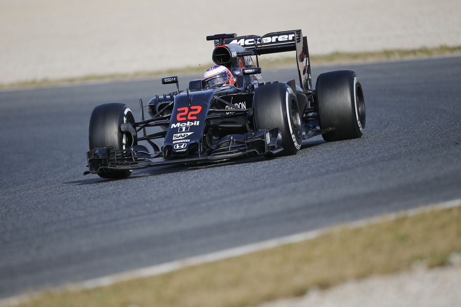 Jenson Button on track in the McLaren MP4-31