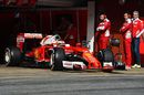 Kimi Raikkonen leaves the pit in the Ferrari SF16-H