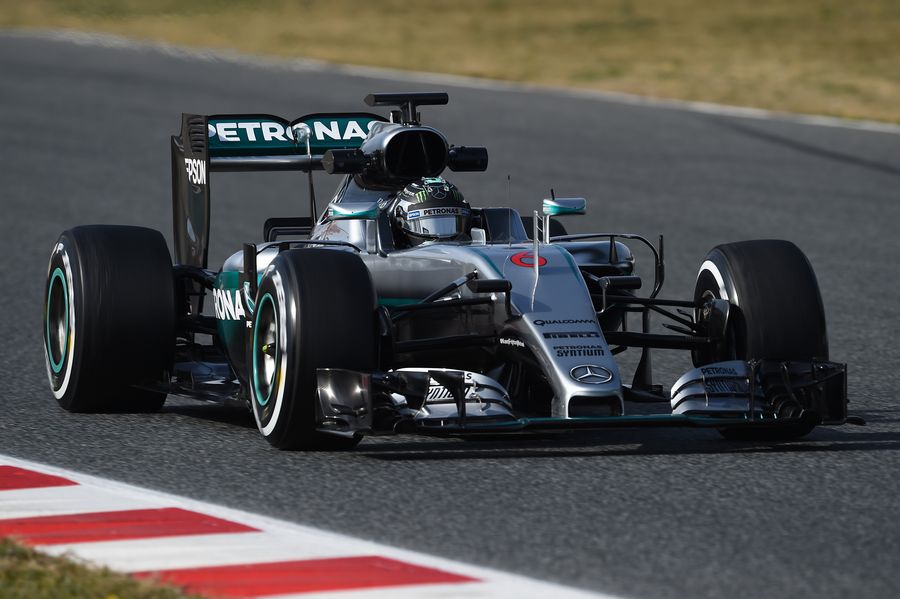 Nico Rosberg on track in the Mercedes W07
