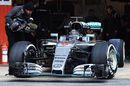 Nico Rosberg leaves the pit