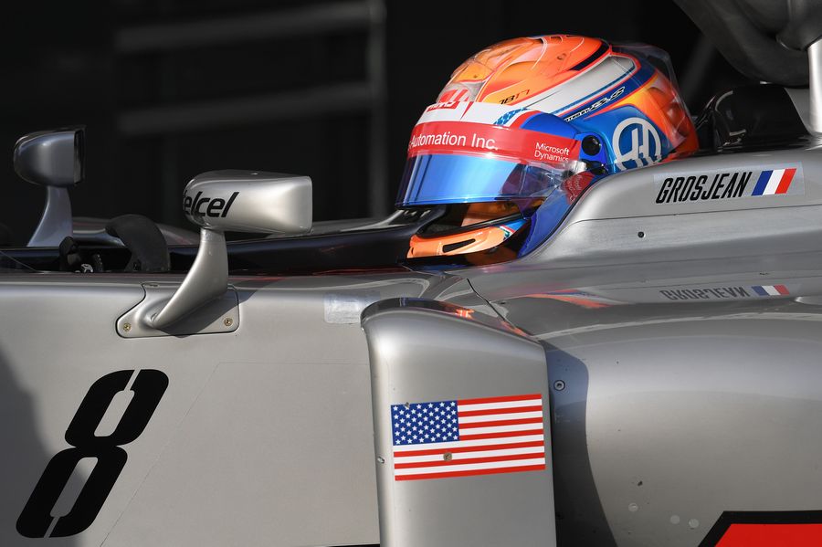 Romain Grosjean in the cockpit