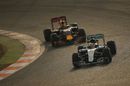 Lewis Hamilton leads Daniil Kvyat