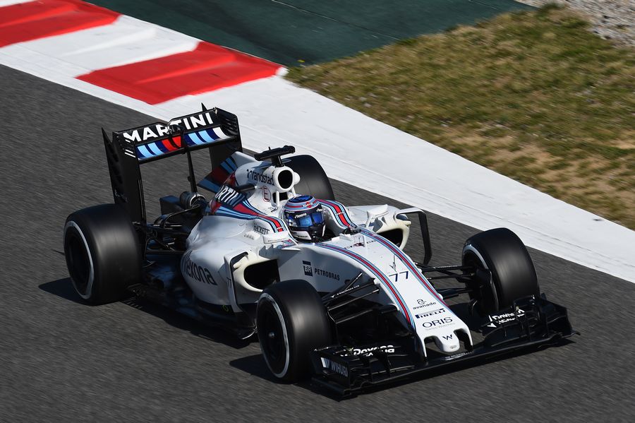 Valtteri Bottas on track in the Williams FW38