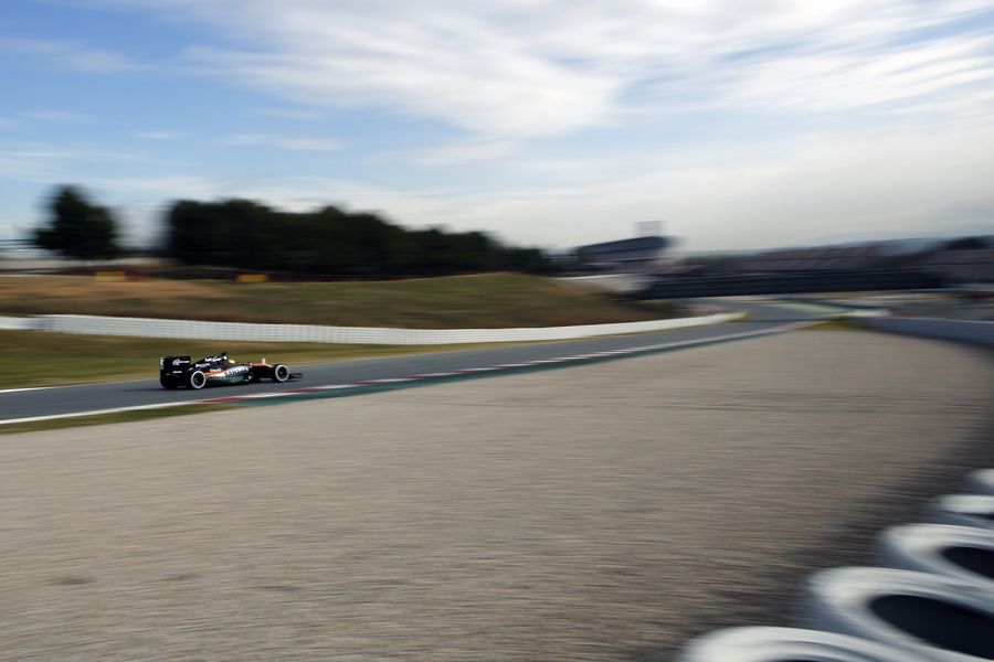 Sergio Perez at speed in the Force India VJM09