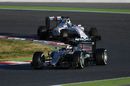 Lewis Hamilton leads Felipe Massa