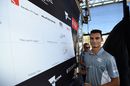 Pascal Wehrlein signs the autograph wall