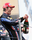 Mark Webber celebrates in style