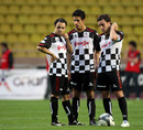 Felipe Massa, Lucas di Grassi and Fernando Alonso during the Monaco All Stars soccer match