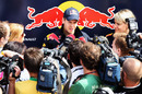 Sebastian Vettel answers questions for the press on Wednesday