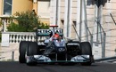 Michael Schumacher takes part in practice