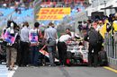 Rio Haryanto and Romain Grosjean collide in pit lane in FP3