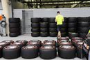 Pirelli tyres at Sakhir paddock