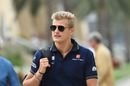 Marcus Ericsson arrives at the paddock
