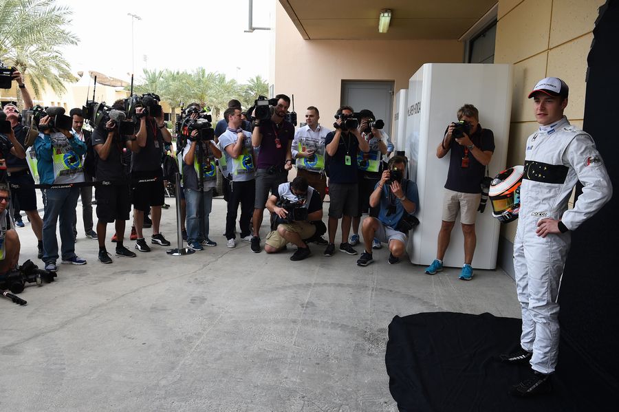 Stoffel Vandoorne poses for the photographers