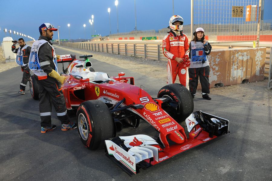 Sebastian Vettel retires from the race on the parade lap