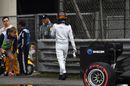 Pascal Wehrlein leaves his car after crashed in Q1