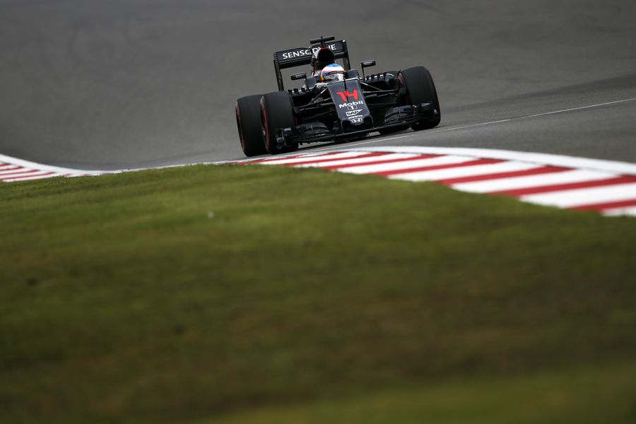 Fernando Alonso at speed in the McLaren