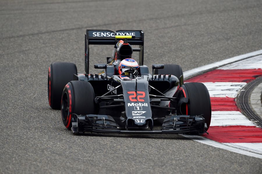 Jenson Button guides his McLaren around the track