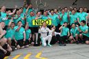Nico Rosberg celebrates with the team